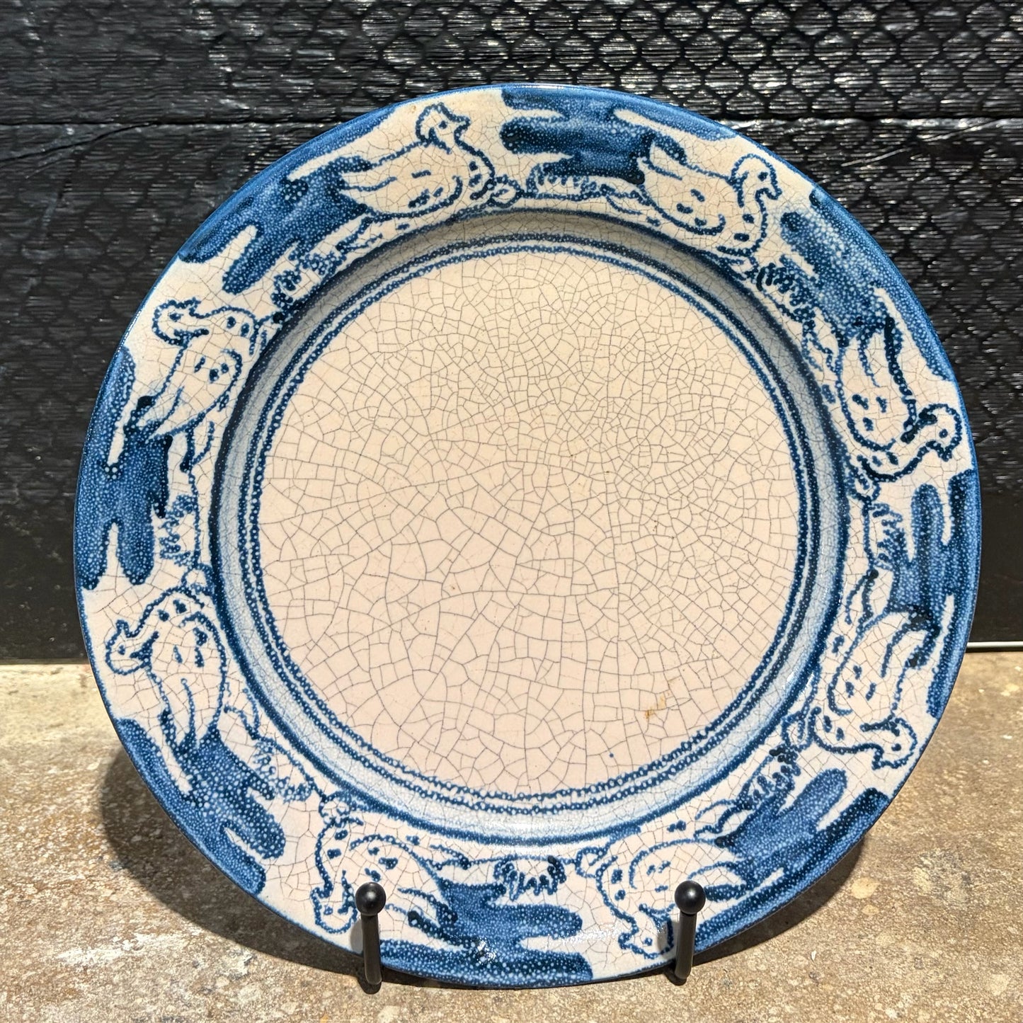 Vintage Dedham Pottery Duck Plate, 8.5"Dia x 1"D