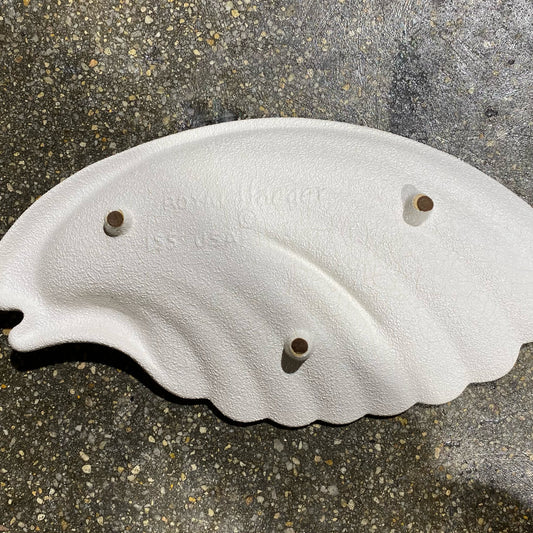MCM Royal Haeger Ceramic Shell Ashtray, Textured White, 14" L x 7.5" W x 1.5" H