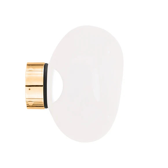 Tom Dixon Melt Mini LED Surface Light, Opal & Gold, 11.8" W x 9.8" D x 11.4" H