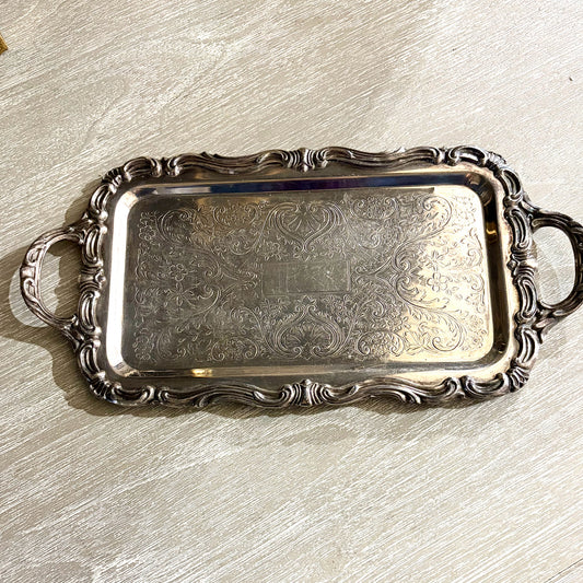 Vintage F.B. Rogers Silver Plate Tray, 12"W x6"D x .75"H