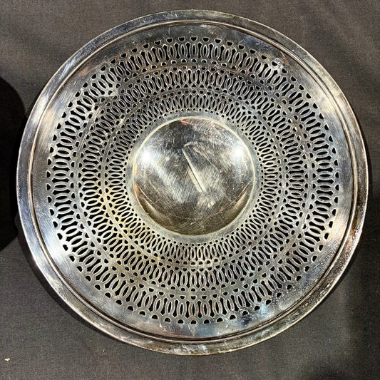 Vintage Sheffield Silverplated Pierced Plate, 10.25" D x .75" H