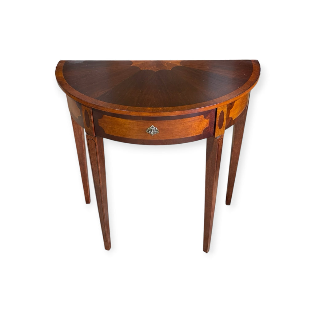 Bombay Company Demilune, single drawer, 31.75"W x 16"D x 30"H