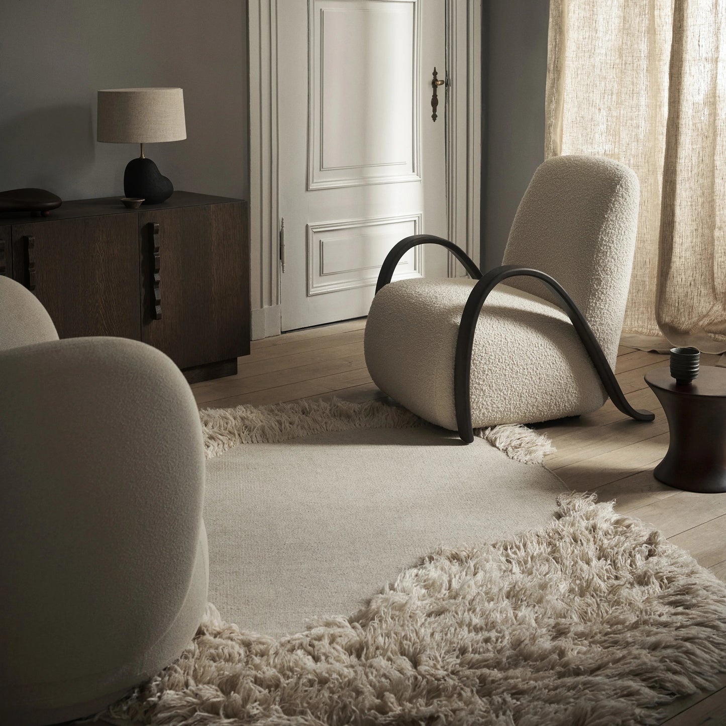 Ferm Living Norte Rug, Natural Wool, 78.7" L x 59.1" W x 3.1" H