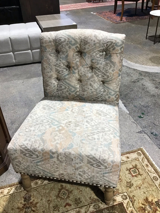 Tufted Occasional Chair With Nailhead Trim 22" L x 24"W x 32"H