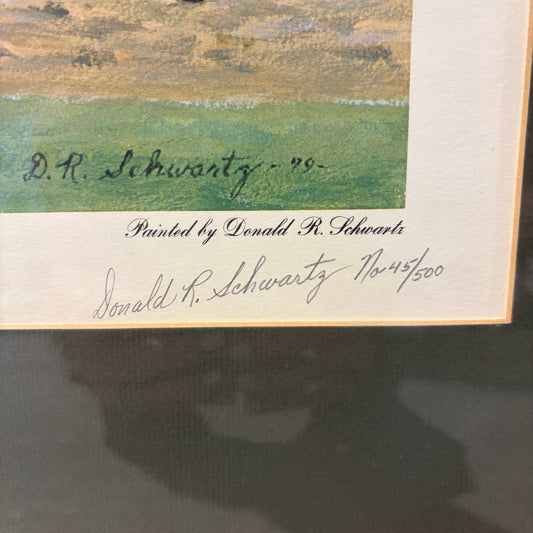 Signed & #'d Donald Schwartz "Affirmed at Belmont", 33"W x 29.5"H