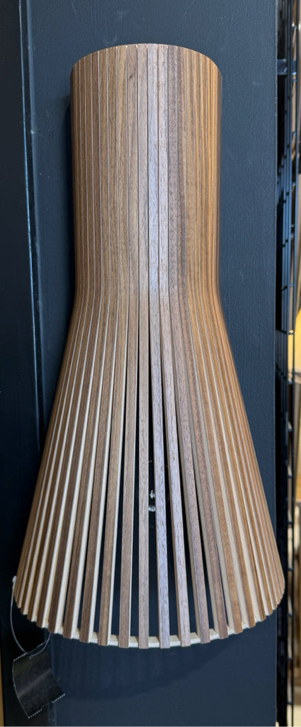 Secto Wall Sconce, walnut veneer, 17.7"H x 10"W x 6"D