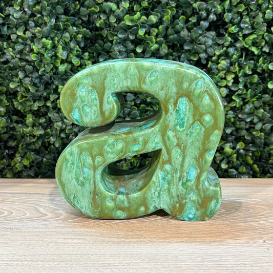 VTG 1970" Ceramic Letter  'a', 6"W x 2.75"D x 6"H