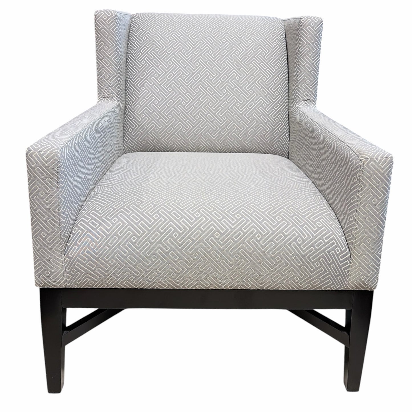 Bernhardt Arm Chair, Gray Geometric Upholstery 29"W x 33"D x 34"H