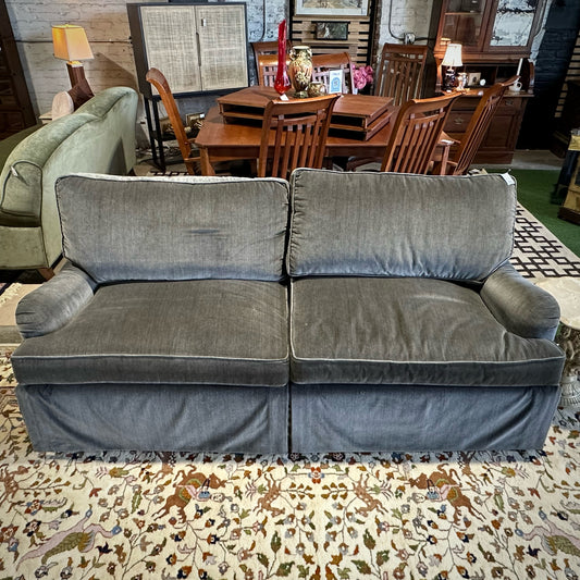 Theodore Alexander Sofa, Slate Performance Velvet, 82" L x 36" W x 32.5" H