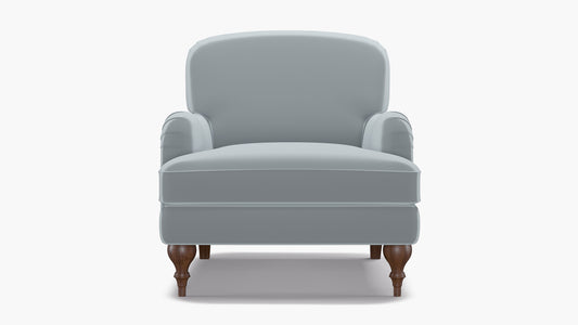 Havenly English Roll Arm Chair, Sterling Performance Velvet, 34" W x 35.5" D x 34"H