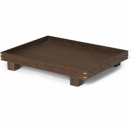 Bon Wooden Tray, Smoked Oak, 14.2"W x 18.5"D x 2.4"H