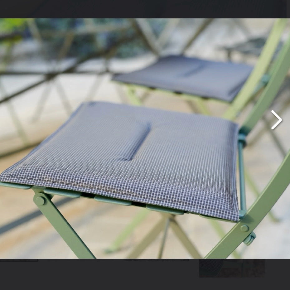 Pair of  Bistro Outdoor Chair Cushion, Clay Grey Stereo Fabric, 15"L x 11"W