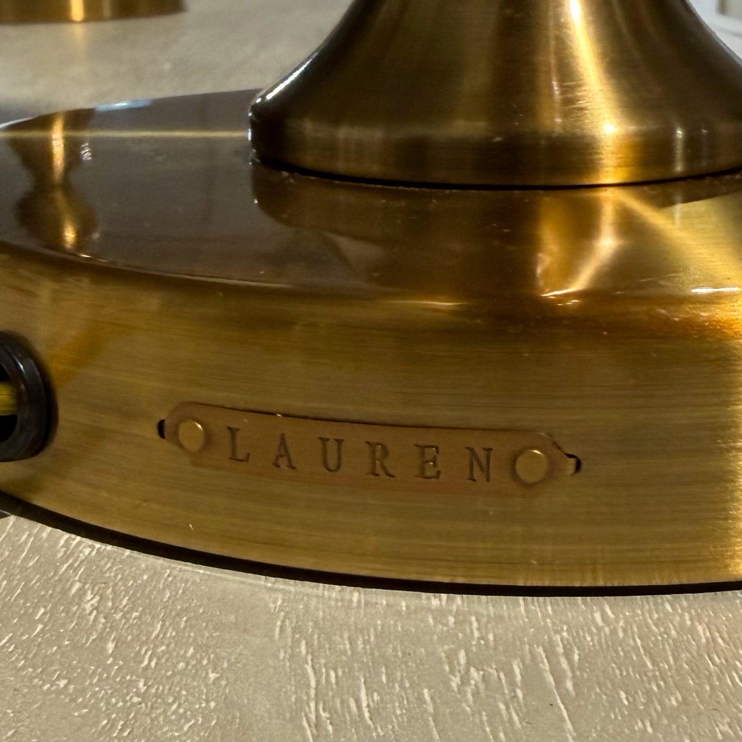 PAIR Vintage Ralph Lauren Stacked Ball Table Lamps, Brushed Gold, 10" Dia x 29"H