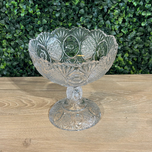 VTG Crystal Pedestal Bowl, 6"Dia x 6"H