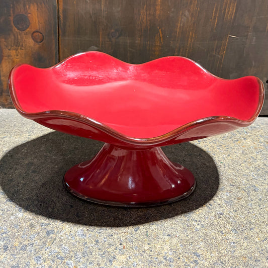 Southern Living Cinnabar Footed Bowl, 13"W x 9.75"D x 6.75"H