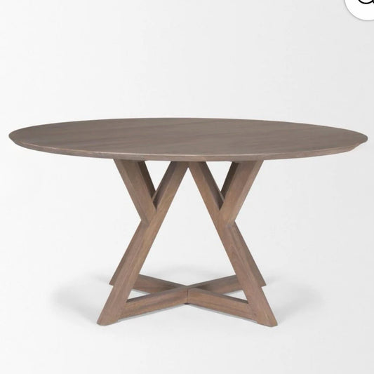 Mercana Jennings Lt. Brown Dining Table, 60"Dia x 29.5"H