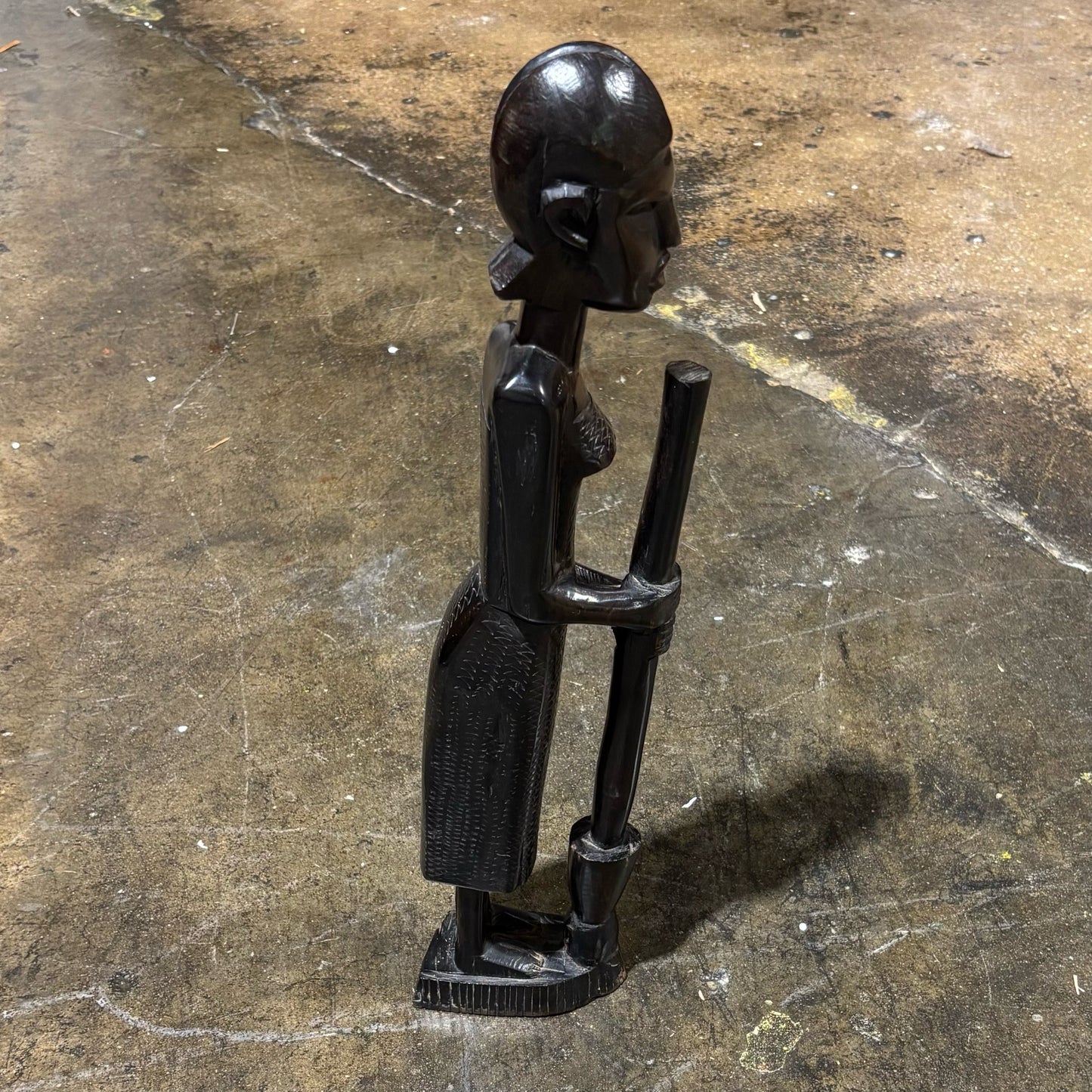 African Tribal Figurine 4.5"W x 3"D. x 19"H