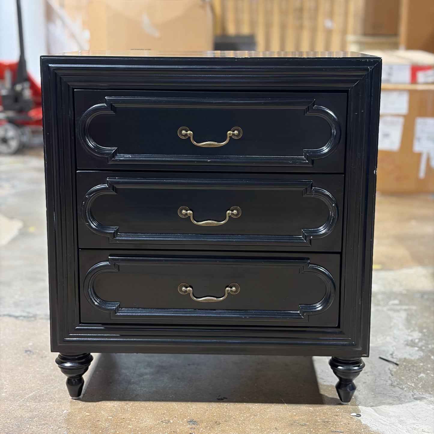 Wood Black Nightstand / Small Dresser, 30"H x 20"D x 27"W