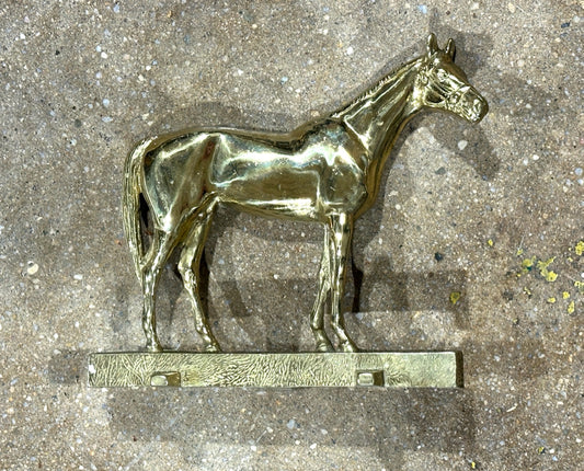 1949 Virginia Metalcrafters  Brass Horse Doorstop, 11"L x 9.5"H