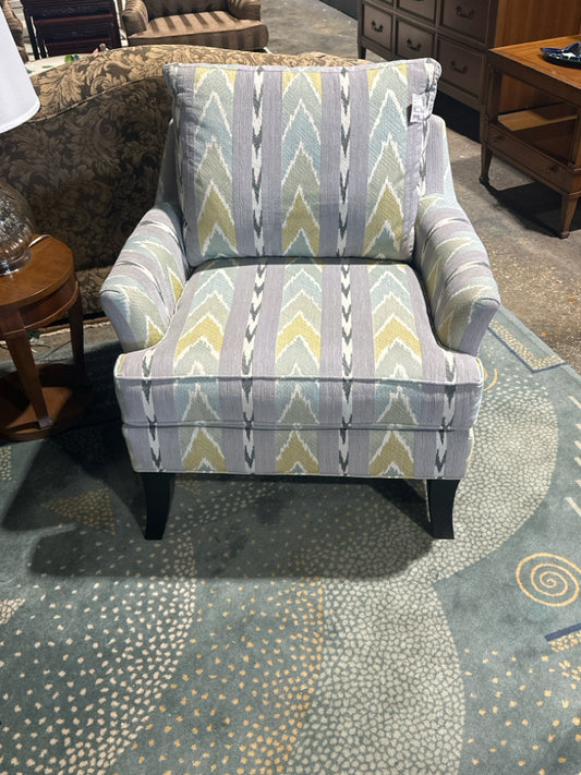 Vevey Sky accent chair, teal/gray/yellow,33"W x 35.5"D x 35.5"H