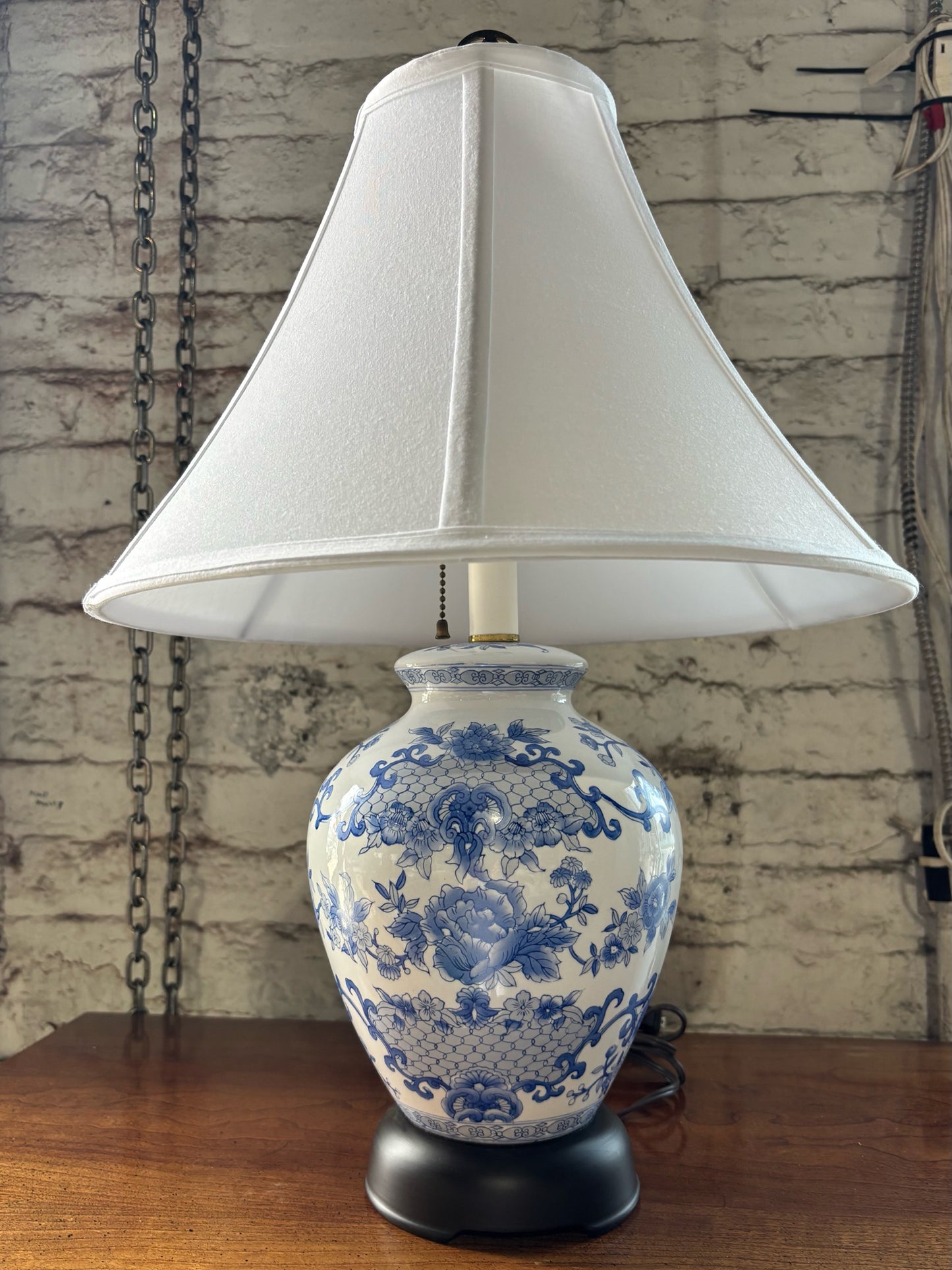 Blue & White Ginger Jar Lamp 15" W x 15" D x 23.5" H