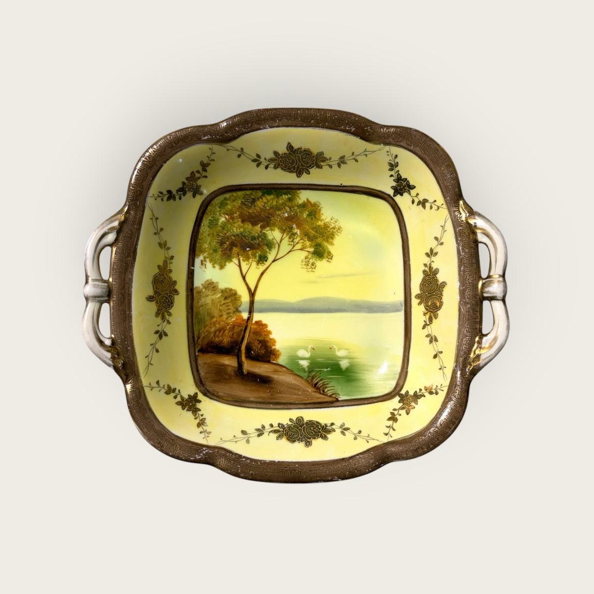 VTG Hand Painted Noritake Candy Dish, 8"Sq x 1.75"H