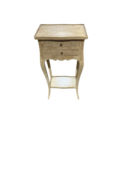 Crackle finish side table, 17"W x 13"D x 31"H