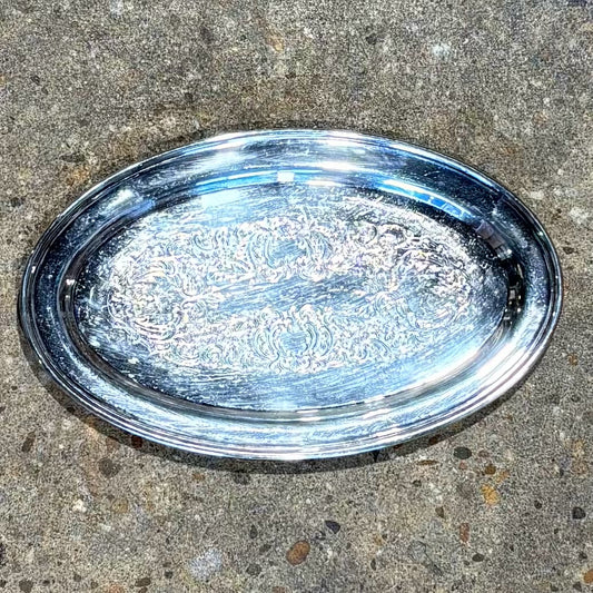 Briston by Poole Silverplated oval tray 11.5" W x 7" L x .5" H