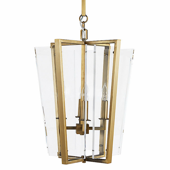 Melissa Lantern Pendant Acrylic/Brass Finish 14"Wx14'Dx20"H