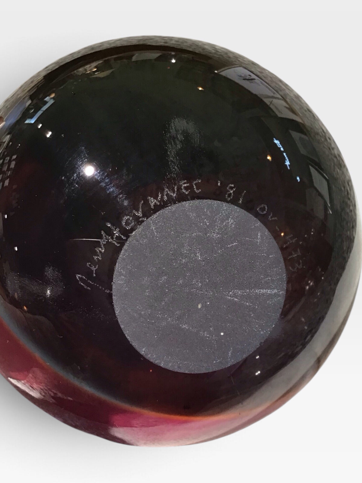 Glass Vase, Signed by Artist Jerry Hovanec, 5"W x 5.5"H