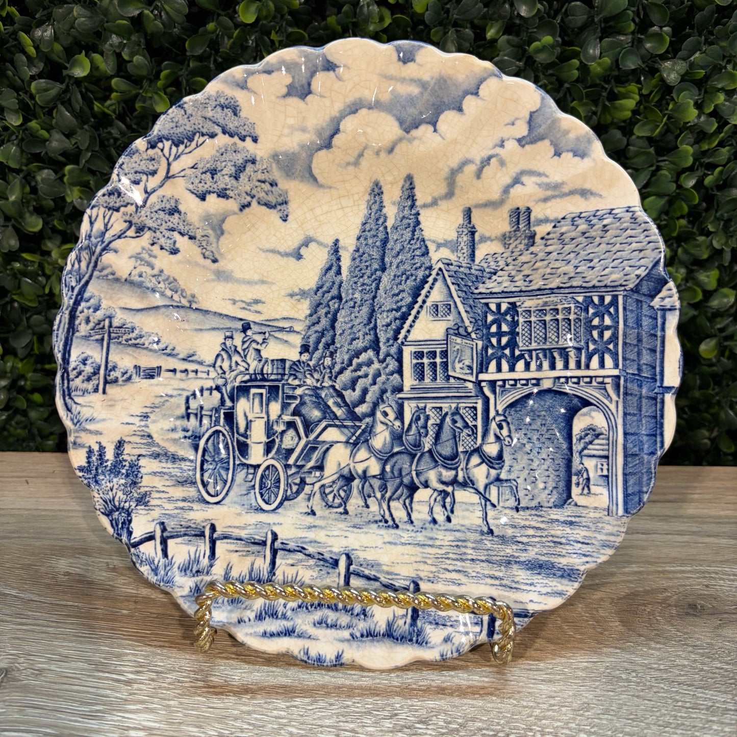 Blue & White Myott "Royal Mail" Staffordshire Ware Plate 8"Dia