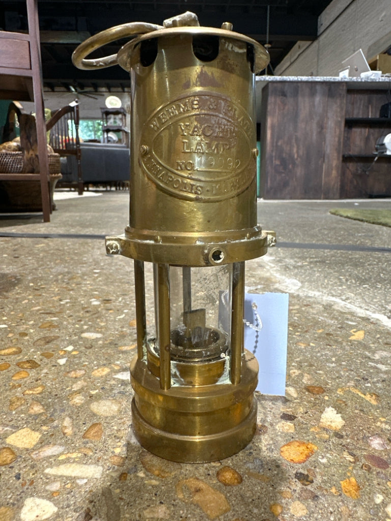 Weems & Plath Yacht Lamp, brass, numbered, 7"H x 3" W x 3"D