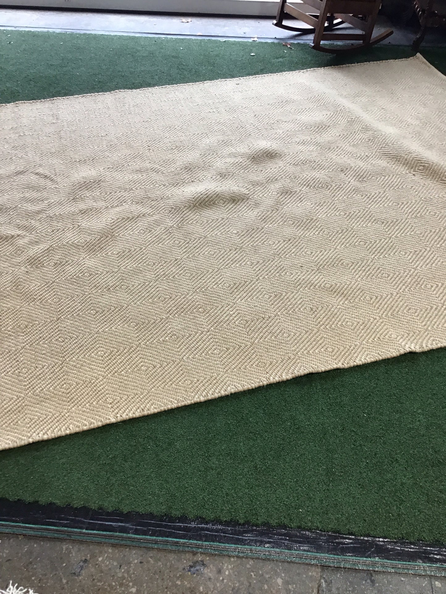 Natural Fiber Diamond Pattern Rug 11'x7'9"