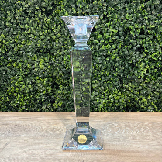 VTG Bohemia Lead Crystal Candleholder, 10"H x 3"Sq