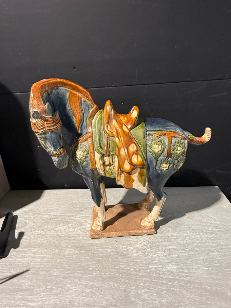 Tang Horse w/Sancai glaze, (AS IS), 14"H