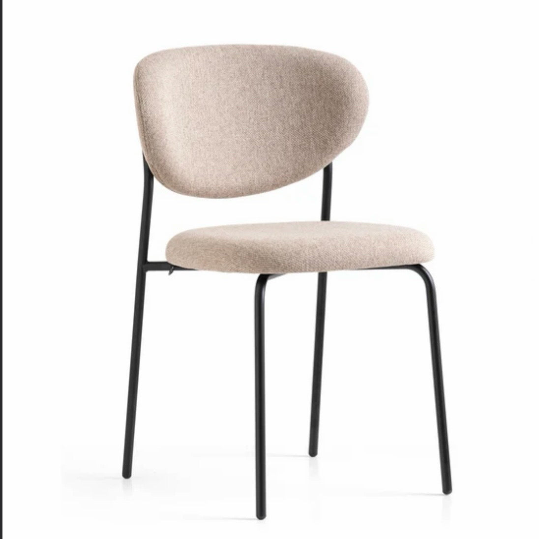 Cozy Dining Chair, Taupe Cros / Matte Black 19.75"W x 21.4"D x 31.75"H