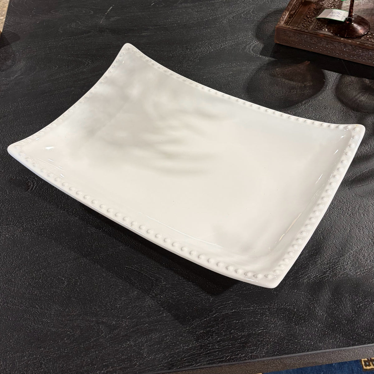 Ceriart Portugal White Pearl Edge Platter