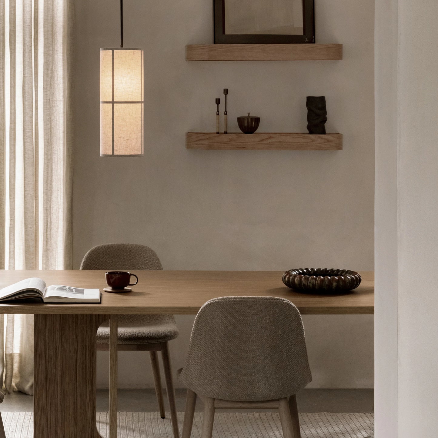 Epoch Shelf by Nina Bruun, Natural Oak & Fog, 31.1" W x 8" D x 2.2" H