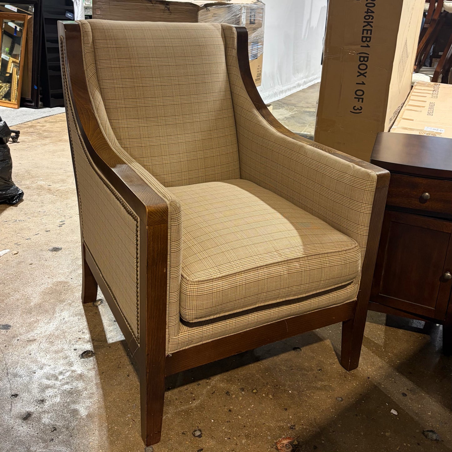 Nailhead Club Chair, 28"W x 35"D x 38"H