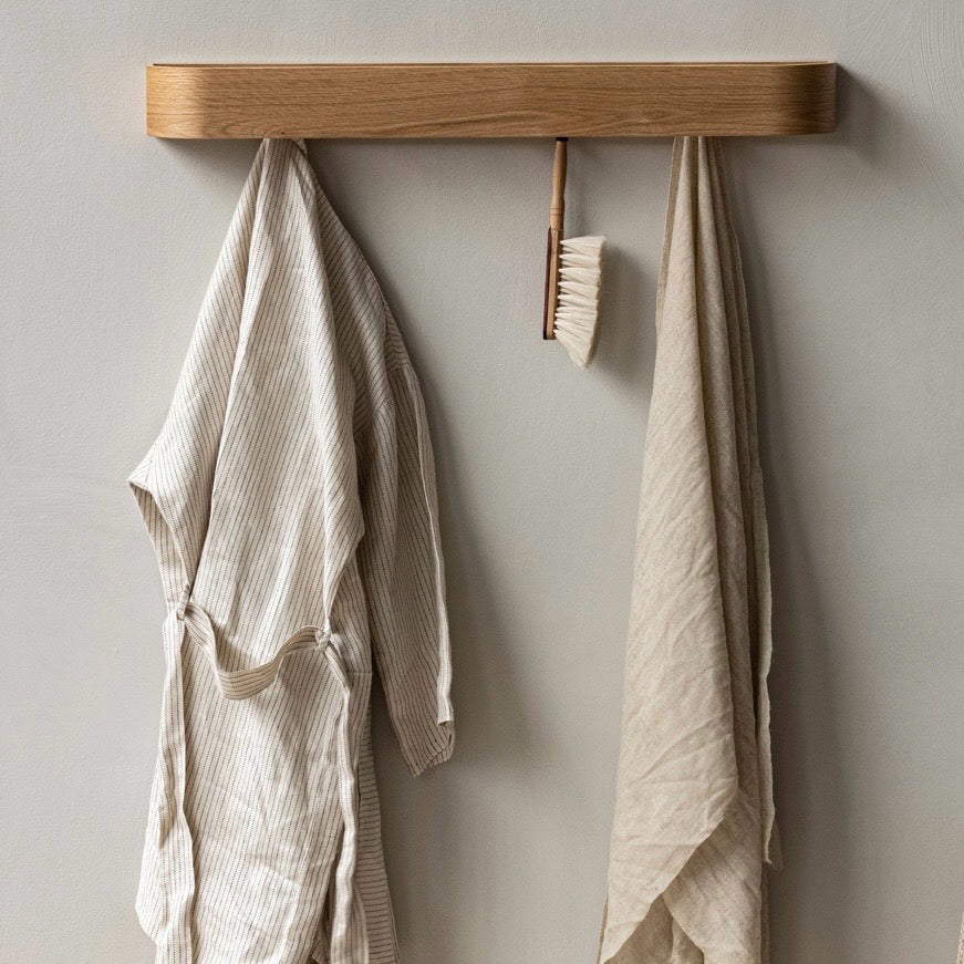 Epoch Coat Rack, Natural Oak, 31.1"W x 4.3"D x 3.1"H