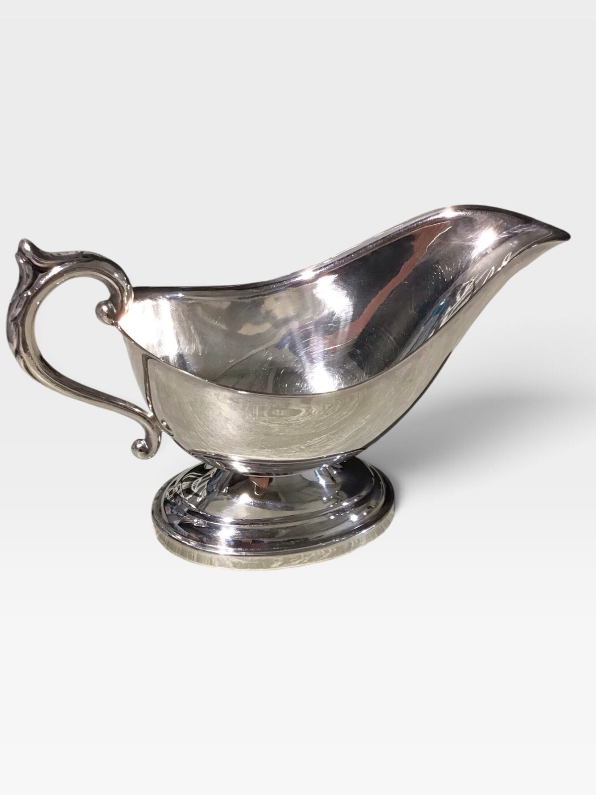 VTG Silver-plated Gravy Boat, 8"L x 4"W x 4.5"H