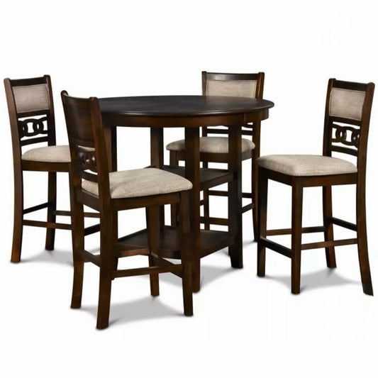 NEW Gia 5-Piece Counter Height Dining Table & Chairs, Cherry, 42" Dia x 63.25"H