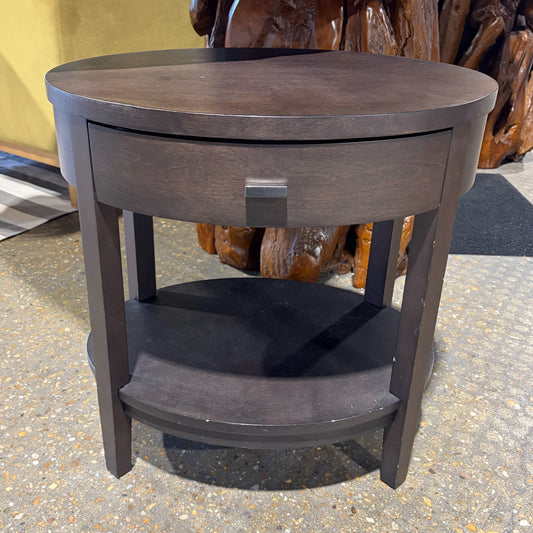 Oval One Drawer Nightstand, 24"W x 18"D x 24.5"H
