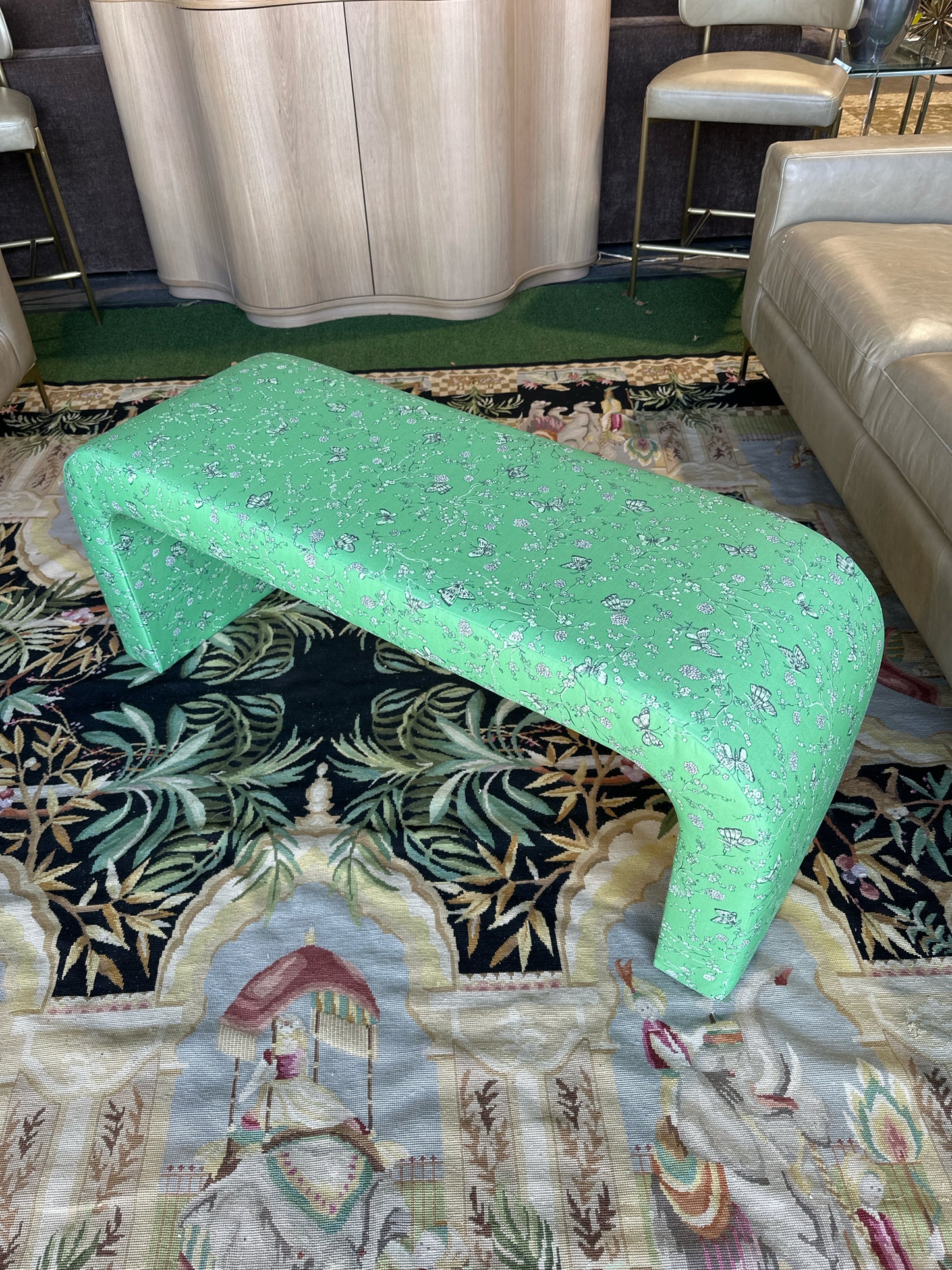 Waterfall Bench by Kelly Mariposa, 50" W x 20" D x 17" H