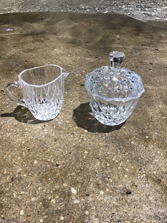 Crystal Cream 3" H and Sugar 4" H set