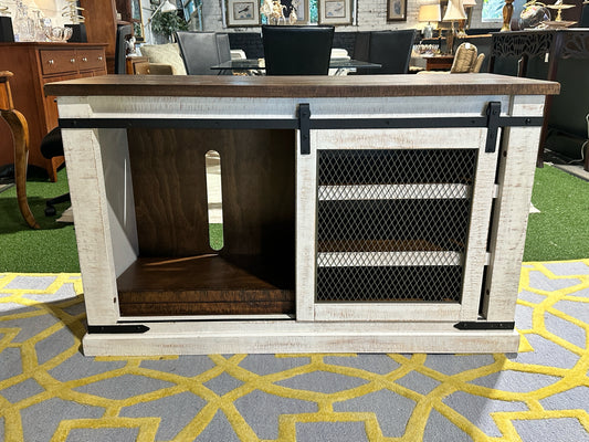 Farmhouse media cabinet, 50.25"L x 20"W x 30.25"H