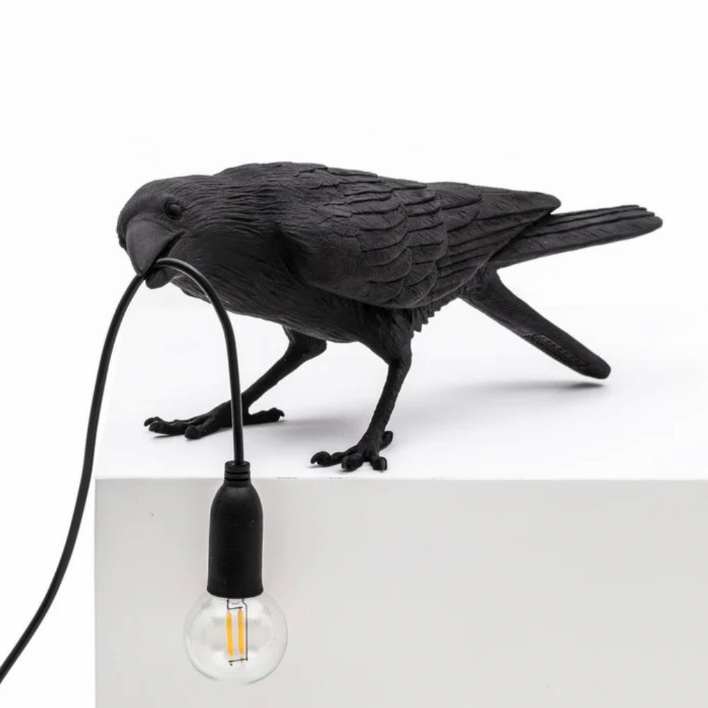 Seletti Bird Playing Lamp, 13"W x4.5"D x 4.1"H