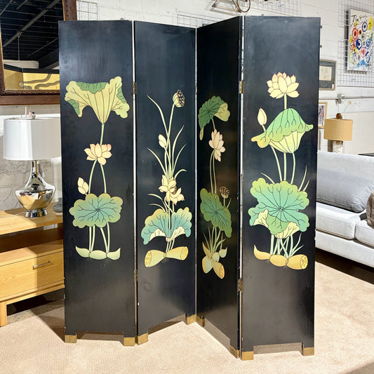 2 Sided Asian Lacquer Screen, Square Top, 64"W x 72"H x .75"D