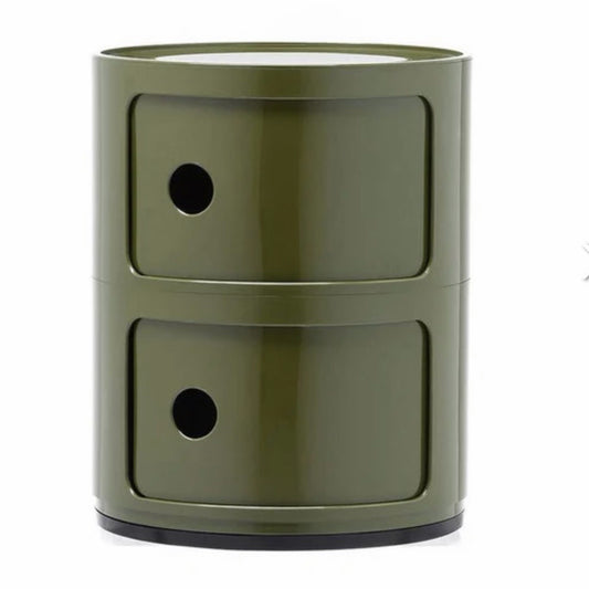 NEW Componibili Round Storage, Green Glossy , 12.6"W x 12.6"D x 15.75"H