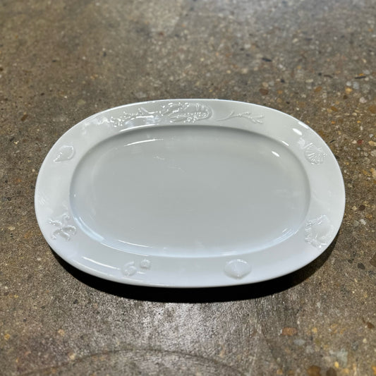 Apilco for WSH Porcelain Ocean Oval Platter, White, 14" L x 10" W